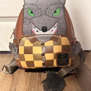 Loungefly Brown, Gray & Green Nightmare Before Christmas Wolf Mini Backpack